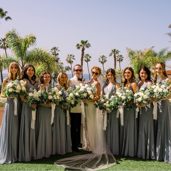 David’s Bridal Surplice Tank Chiffon Gown - Picture 2 of 2